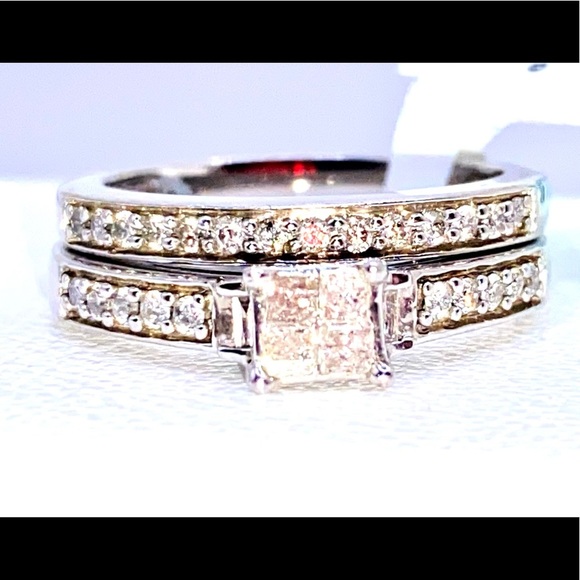 1/2 CTW Diamond Ring Set in Platinum - Picture 1 of 5